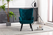 Accent chair living room/bed room, modern leisure chair teal color microfiber fabric by La Spezia additional picture 13