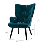 Accent chair living room/bed room, modern leisure chair teal color microfiber fabric by La Spezia additional picture 18