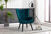 Accent chair living room/bed room, modern leisure chair teal color microfiber fabric by La Spezia additional picture 8