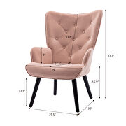 Accent chair living room/bed room, modern leisure chair pink velvet fabric by La Spezia additional picture 18