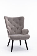 Accent chair living room/bed room, modern leisure chair silver gray velvet fabric by La Spezia additional picture 12