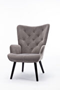 Accent chair living room/bed room, modern leisure chair silver gray velvet fabric by La Spezia additional picture 15