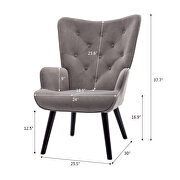 Accent chair living room/bed room, modern leisure chair silver gray velvet fabric by La Spezia additional picture 16