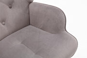 Accent chair living room/bed room, modern leisure chair silver gray velvet fabric additional photo 4 of 15