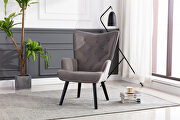 Accent chair living room/bed room, modern leisure chair silver gray velvet fabric by La Spezia additional picture 9