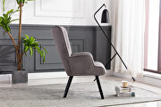 Accent chair living room/bed room, modern leisure chair silver gray velvet fabric by La Spezia additional picture 10