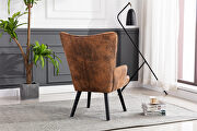 Accent chair living room/bed room, modern leisure chair coffee color microfiber fabric by La Spezia additional picture 10