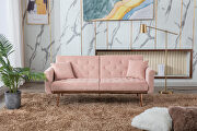 Loveseat sofa with rose gold metal feet and pink velvet by La Spezia additional picture 12