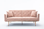 Loveseat sofa with rose gold metal feet and pink velvet by La Spezia additional picture 13