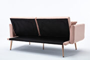 Loveseat sofa with rose gold metal feet and pink velvet by La Spezia additional picture 15