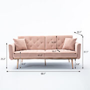Loveseat sofa with rose gold metal feet and pink velvet by La Spezia additional picture 18