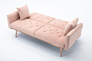 Loveseat sofa with rose gold metal feet and pink velvet by La Spezia additional picture 7