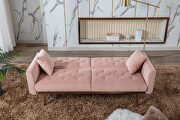 Loveseat sofa with rose gold metal feet and pink velvet by La Spezia additional picture 9