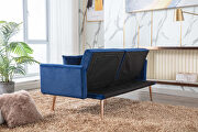 Loveseat sofa with rose gold metal feet and navy velvet by La Spezia additional picture 2