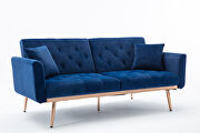 Loveseat sofa with rose gold metal feet and navy velvet by La Spezia additional picture 11