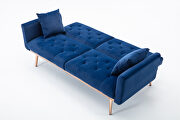 Loveseat sofa with rose gold metal feet and navy velvet by La Spezia additional picture 16
