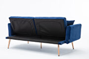 Loveseat sofa with rose gold metal feet and navy velvet by La Spezia additional picture 18