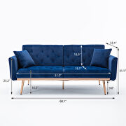 Loveseat sofa with rose gold metal feet and navy velvet by La Spezia additional picture 19