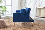 Loveseat sofa with rose gold metal feet and navy velvet by La Spezia additional picture 9