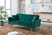 Loveseat sofa with rose gold metal feet and green velvet by La Spezia additional picture 12