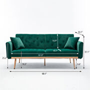 Loveseat sofa with rose gold metal feet and green velvet by La Spezia additional picture 20