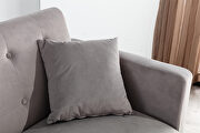 Loveseat sofa with rose gold metal feet and gray velvet by La Spezia additional picture 12
