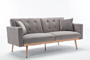 Loveseat sofa with rose gold metal feet and gray velvet by La Spezia additional picture 13