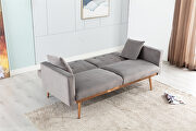 Loveseat sofa with rose gold metal feet and gray velvet by La Spezia additional picture 14
