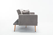 Loveseat sofa with rose gold metal feet and gray velvet by La Spezia additional picture 18