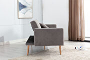 Loveseat sofa with rose gold metal feet and gray velvet by La Spezia additional picture 19