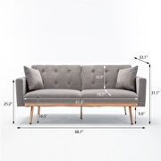 Loveseat sofa with rose gold metal feet and gray velvet by La Spezia additional picture 20