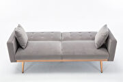 Loveseat sofa with rose gold metal feet and gray velvet by La Spezia additional picture 6