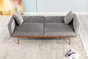 Loveseat sofa with rose gold metal feet and gray velvet by La Spezia additional picture 9