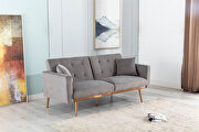 Loveseat sofa with rose gold metal feet and gray velvet by La Spezia additional picture 10