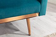 Loveseat sofa with rose gold metal feet and teal velvet by La Spezia additional picture 11