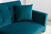 Loveseat sofa with rose gold metal feet and teal velvet by La Spezia additional picture 13