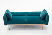 Loveseat sofa with rose gold metal feet and teal velvet by La Spezia additional picture 15