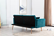 Loveseat sofa with rose gold metal feet and teal velvet by La Spezia additional picture 18