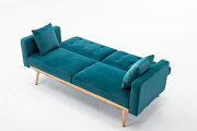 Loveseat sofa with rose gold metal feet and teal velvet by La Spezia additional picture 19