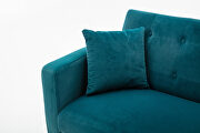 Loveseat sofa with rose gold metal feet and teal velvet by La Spezia additional picture 6