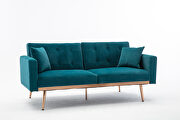 Loveseat sofa with rose gold metal feet and teal velvet by La Spezia additional picture 8