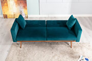 Loveseat sofa with rose gold metal feet and teal velvet by La Spezia additional picture 10