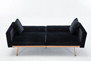 Loveseat sofa with rose gold metal feet and black velvet by La Spezia additional picture 11