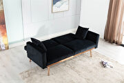 Loveseat sofa with rose gold metal feet and black velvet by La Spezia additional picture 12