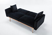 Loveseat sofa with rose gold metal feet and black velvet by La Spezia additional picture 14