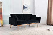 Loveseat sofa with rose gold metal feet and black velvet by La Spezia additional picture 16
