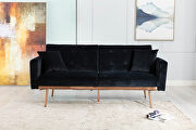 Loveseat sofa with rose gold metal feet and black velvet by La Spezia additional picture 18