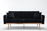 Loveseat sofa with rose gold metal feet and black velvet by La Spezia additional picture 19