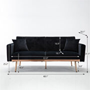 Loveseat sofa with rose gold metal feet and black velvet by La Spezia additional picture 20