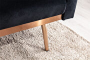 Loveseat sofa with rose gold metal feet and black velvet by La Spezia additional picture 4